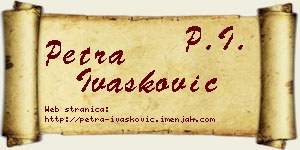 Petra Ivašković vizit kartica